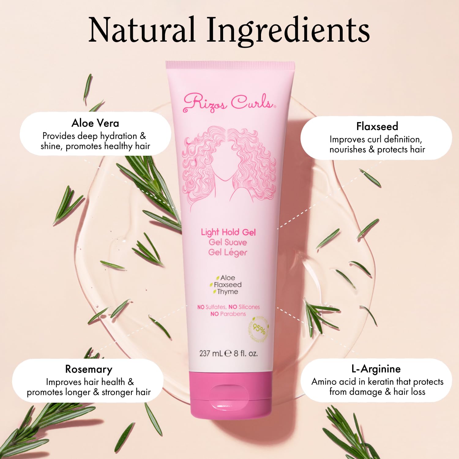 Rizos Curls Light Hold Gel Flexible, Flake-Free, Frizz-Free Hold & Shine Defines & Moisturizes Wavy, Curly, Coily, Kinky Hair Types With Aloe Vera Sulfate, Silicone & Paraben Free : Beauty & Personal Care