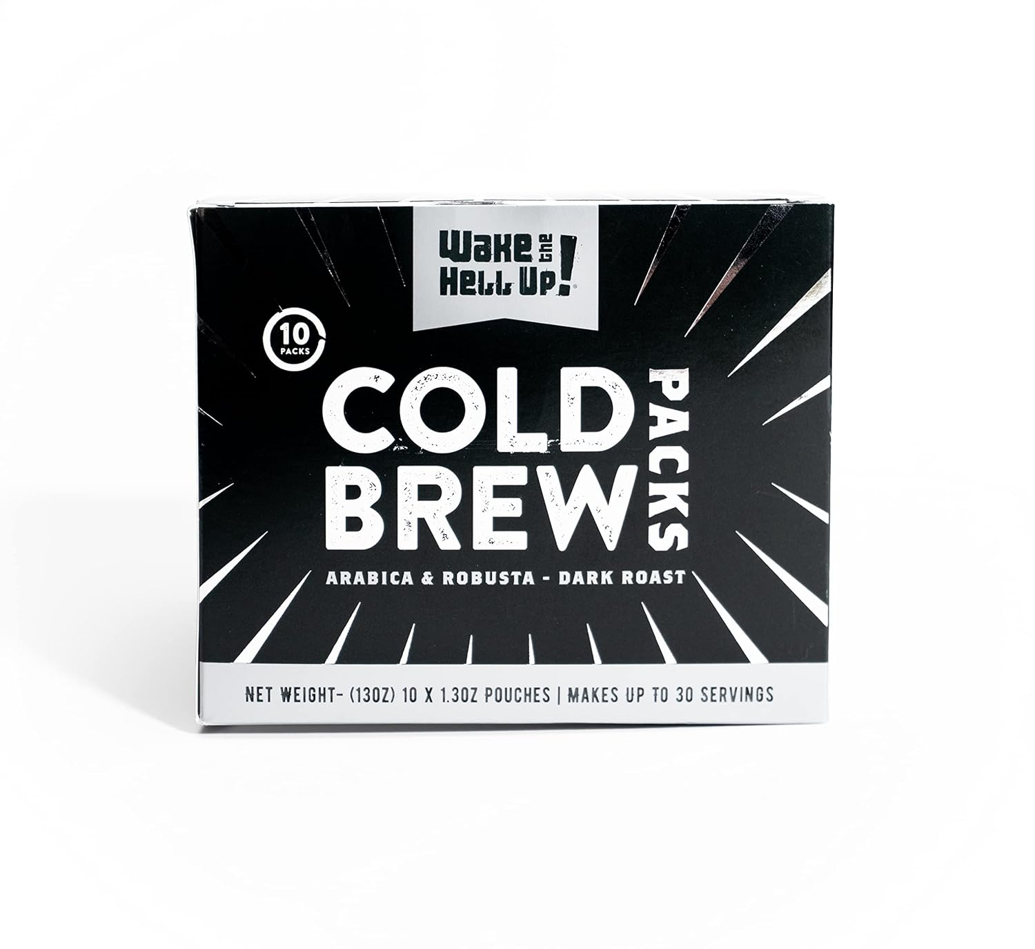 Wake The Hell Up! Ultra-Caffeinated Cold Brew Steeping Pouches Ultra-Caffeinated Coffee,10 Count, 1.3 Oz Pouches