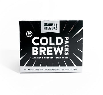 Wake The Hell Up! Ultra-Caffeinated Cold Brew Steeping Pouches Ultra-Caffeinated Coffee,10 Count, 1.3 Oz Pouches