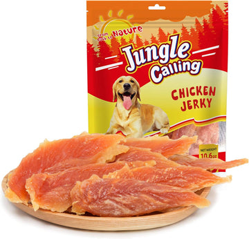 Jungle Calling Dog Treats Chicken Jerky Training Treats, Slow Roasted Snacks For Medium And Large Dogs Chewy Treats 10.6 Ounce (Chicken Jerky)