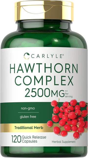 Carlyle Hawthorn Berry Complex | 2500Mg | 120 Capsules | Extract Powder Pills | Non-Gmo & Gluten Free Supplement