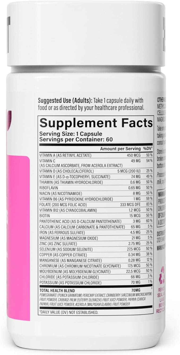 Habit Womens Multi Supplement 2 Pack (120 Capsules) - New Look, Supports General Health & Wellness, 23 Essential Vitamins and Minerals, Fruit extracts, Folate, Iron, B12, Biotin, Non-GMO : Health & Household