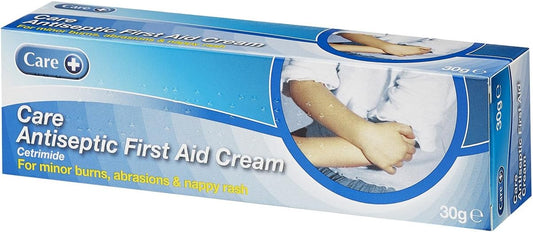 Care Antiseptic First Aid Cream, For Minor Burns, Abrasions And Nappy Rash, Suitable For All, Contains Cetrimide 0.5%, 30G Cream (Pack Of 2)