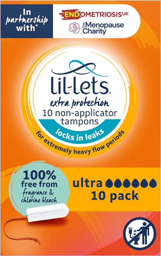 Lil-Lets Non-Applicator Ultra Tampons, Pack of 10