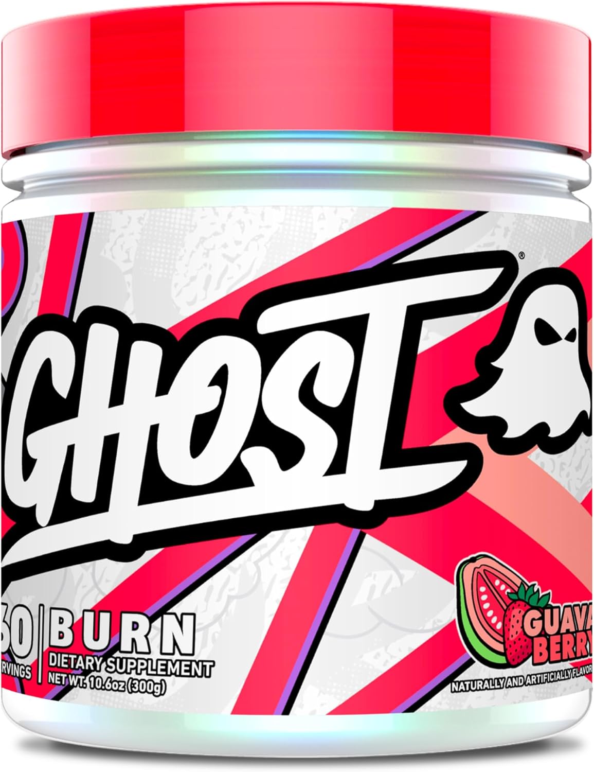 Ghost Burn Weight Management Powder, Guava Berry (60 Servings) - Metabolism & Energy Support Supplement For Men & Women - Natural Caffeine, L-Carnitine & L-Tyrosine - Gluten, Soy & Sugar-Free, Vegan