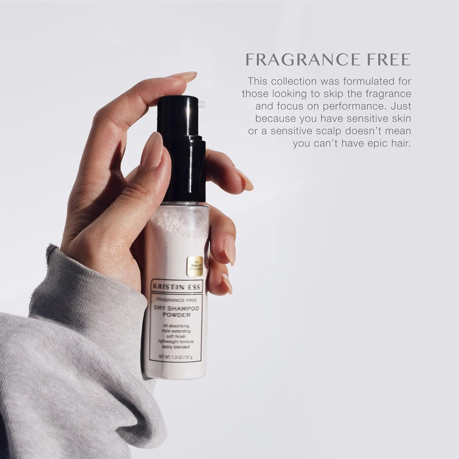Kristin Ess Hair Fragrance Free Dry Shampoo Powder Spray for Oily Hair - Absorbs Oil, Style Extending Dry Shampoo for Men and Women, Easily Blended, Lightweight Formula, Non-Aerosol, Vegan, 1.3 oz : Beauty & Personal Care