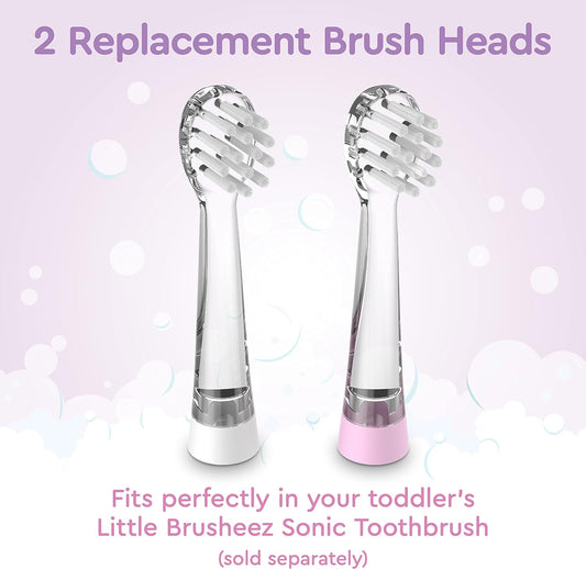 Little Brusheez® 2-Pack Replacement Brush Heads - Safe & Gentle Electric Brush Heads for Ages 1-3 Toddlers’ Sonic Toothbrush (Lucky The Unicorn)