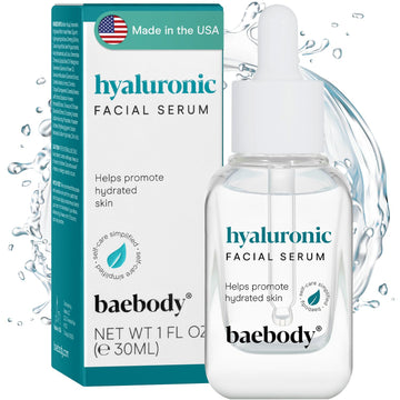 Baebody Critically Acclaimed Hyaluronic Acid Serum For Face, Anti Aging Hyaluronic Acid Face Serum With Vit E & Jojoba Oil, Plumping & Hydrating Serum, 1 Oz