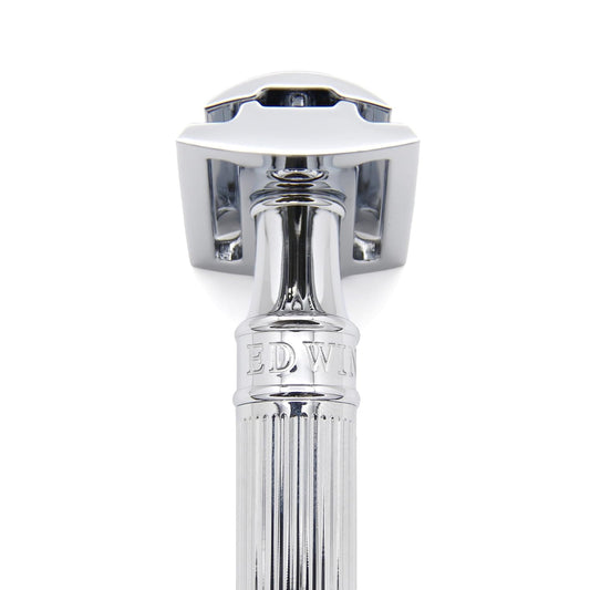 Edwin Jagger Chrome Lined Double Edge Razor - Long Handle
