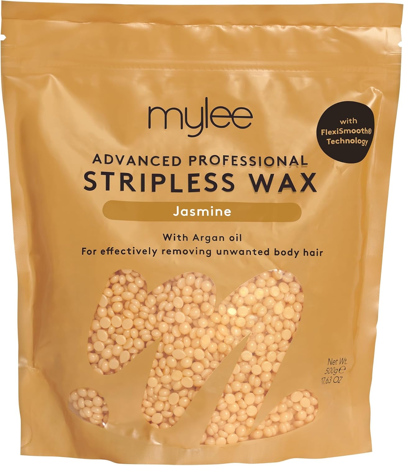 Mylee Advanced Stripless Wax 500G [Wild Rose] Professional Hard Wax Beads, Painless Hair Removal, No Strips Needed, Peelable Hot Wax For Hair Removal, Full Body, Face, Bikini, Brazilian, Hollywood