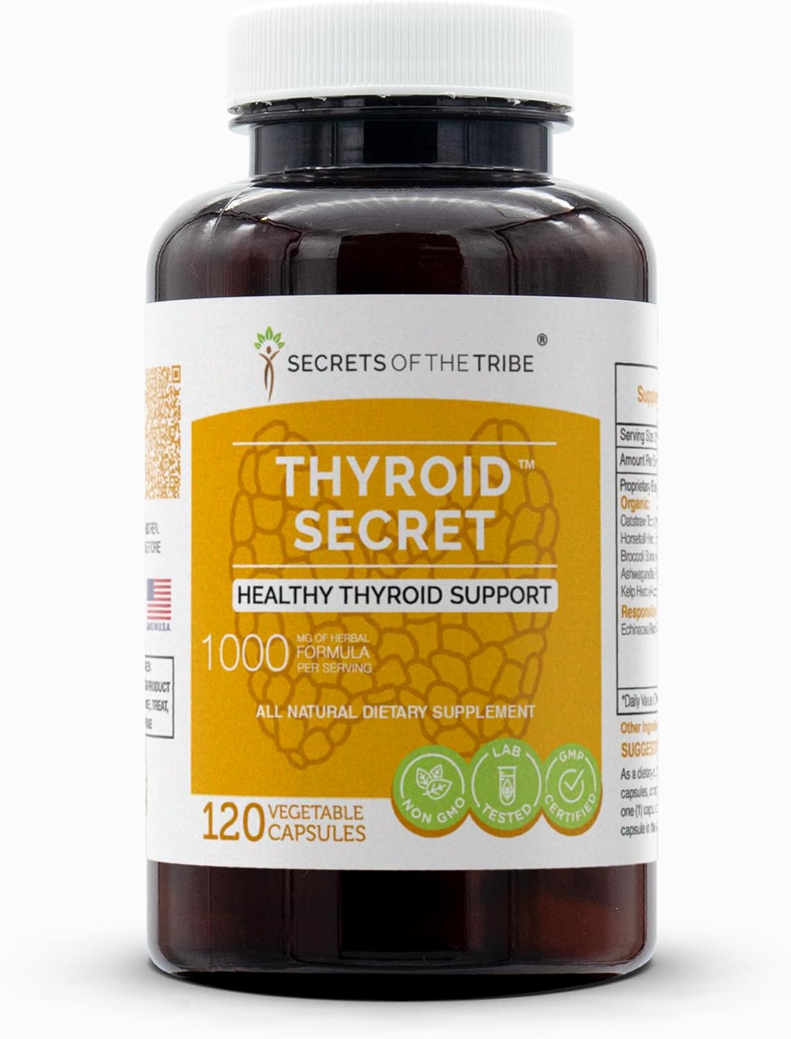 Secrets of the Tribe - Thyroid Secret, Healthy Thyroid Support, Herbal Supplement Blend (120 Capsules)