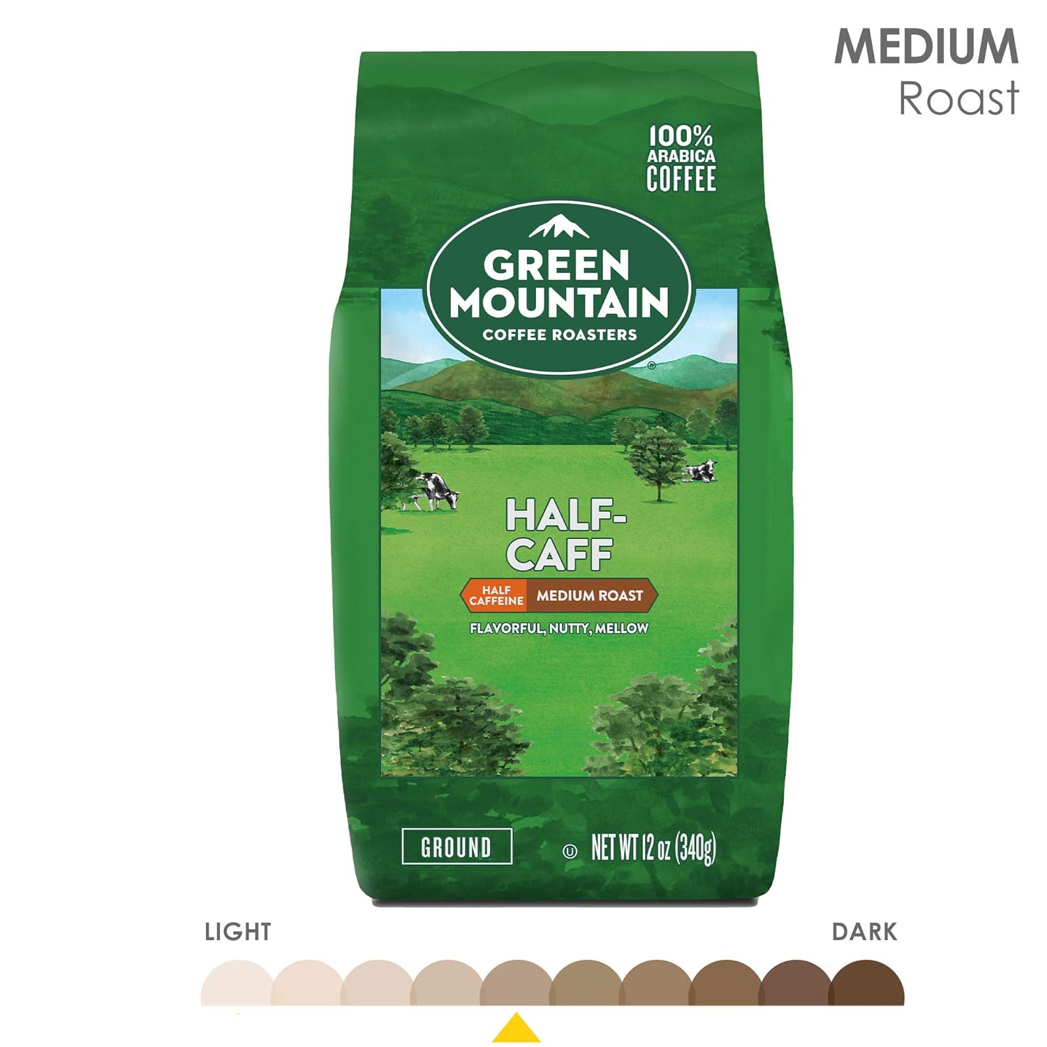 Green Mountain Coffee Roasters Half-Caff, 12 oz. Ground : Everything Else