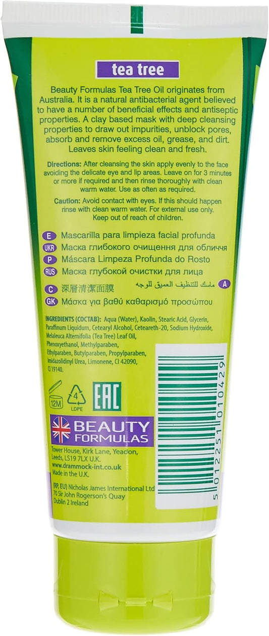 Beauty Formulas Australian Tea Tree Deep Cleansing Facial Mask