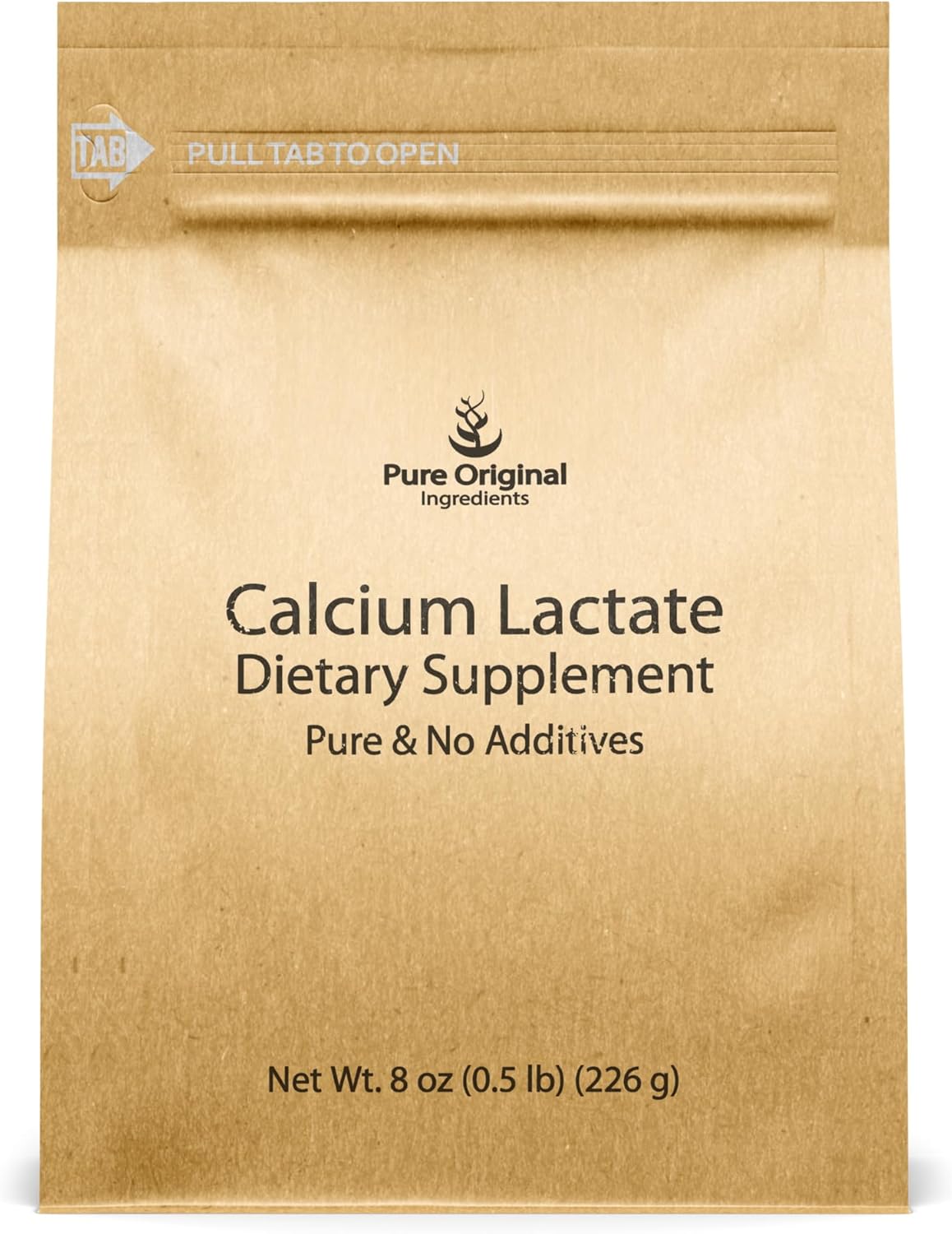 Pure Original Ingredients Calcium Lactate (8 Oz) Calcium Supplement, Electrolyte