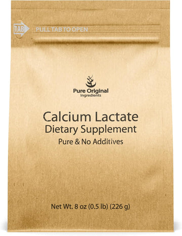 Pure Original Ingredients Calcium Lactate (8 Oz) Calcium Supplement, Electrolyte