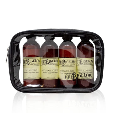 C.O. Bigelow Lavender Peppermint Travel Kit, 4 Items (3.4 Oz Each) Plus Travel Case