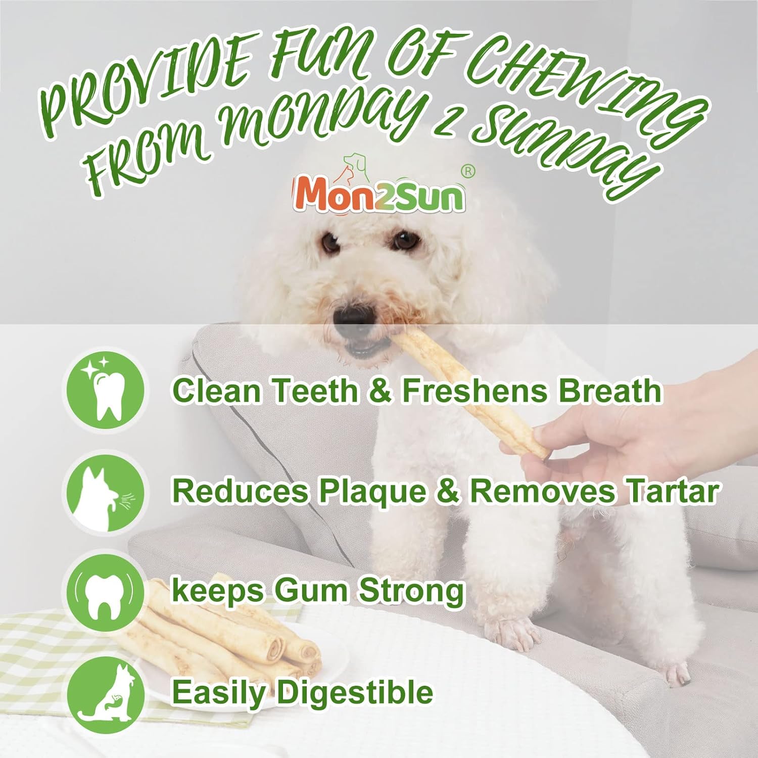 MON2SUN Dog Rawhide Rolls Twist Sticks 6-6.5 Inch Dog Chew Treats Chicken Flavor 18 Count for Puppy and Small Dogs : Pet Supplies
