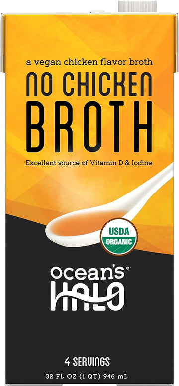 Ocean'S Halo, Organic And Vegan No Chicken Broth, 32 Fl Oz