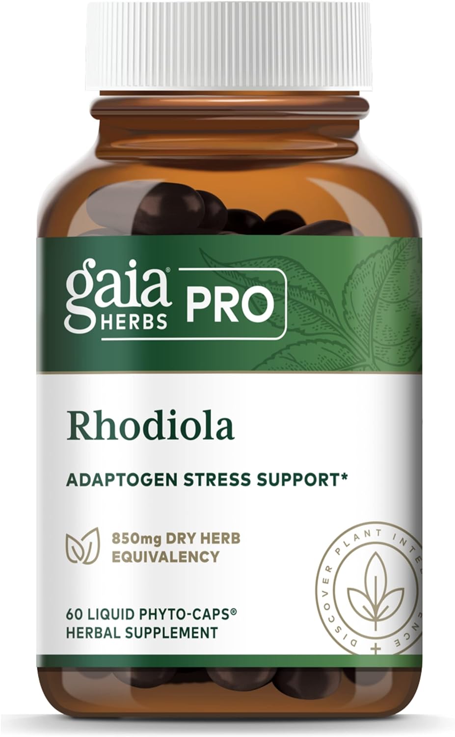 Gaia Herbs Pro Rhodiola - for Adaptogen Stress Support & Relief - with Rhodiola Rosea, Rosavins, Vegetable Glycerin & More - 60 Vegan Liquid Phyto-Capsules (60 Servings)