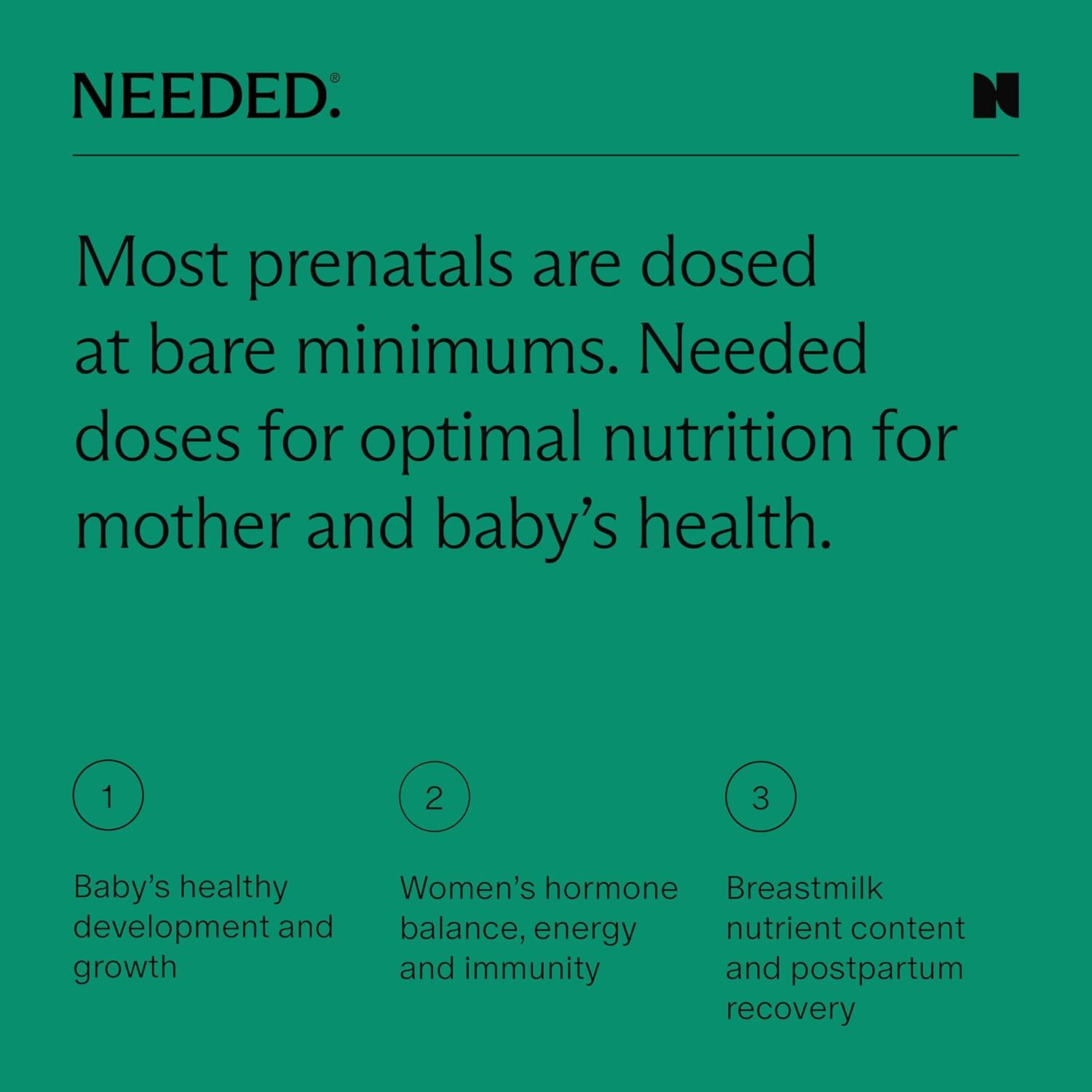 Needed. Multivitamin for Prenatal with Choline | Prenatal Multi Essentials Capsule- Pregnancy, Breastfeeding, Postpartum | Expertly-Formulated & Third-Party Tested, | 30-Day Supply : Health & Household