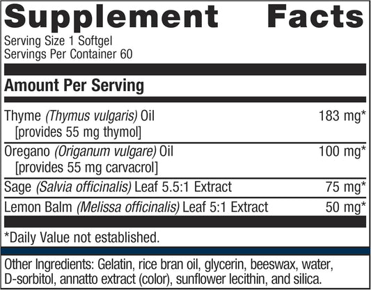 Metagenics Candibactin-Ar - Concentrated Aromatic Essential Oils - With Thyme Oil & Oregano Oil - Gut Health Supplements* - For Intestinal Microbial Balance* - Gluten-Free - 60 Softgels