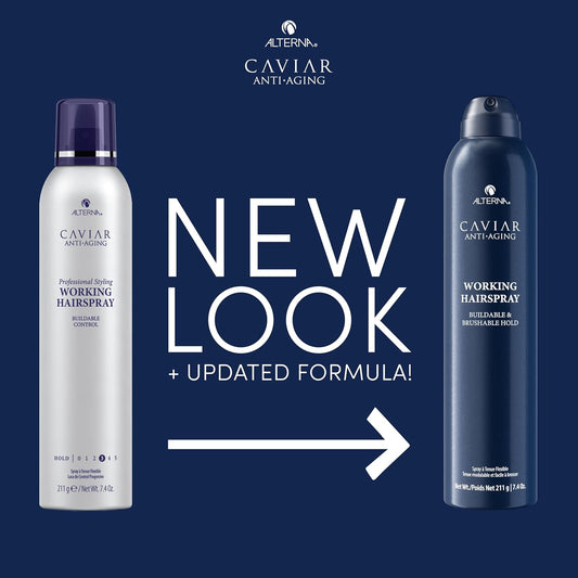 Alterna Caviar Anti-Aging Professional Styling Working Hair Spray | Ultra-Dry, Brushable | Helps Control Frizz & Adds Shine | Sulfate Free | Nutmeg : Beauty & Personal Care