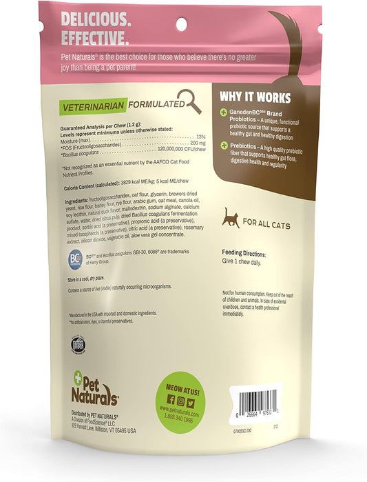 Pet Naturals Daily Probiotic For Cats, 30 Chews - Digestive And Immune Support Supplement For Cats