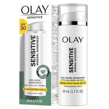 Olay Sensitive Mineral Sunscreen Zinc Oxide Sunscreen Broad Spectrum Spf 30 50 Ml (1.7Oz)