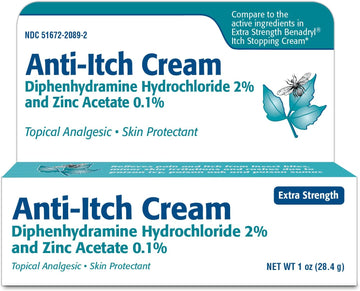 Diphenhydramine Anti Itch Cream for Insect Bites, Skin Irritation and Rashes