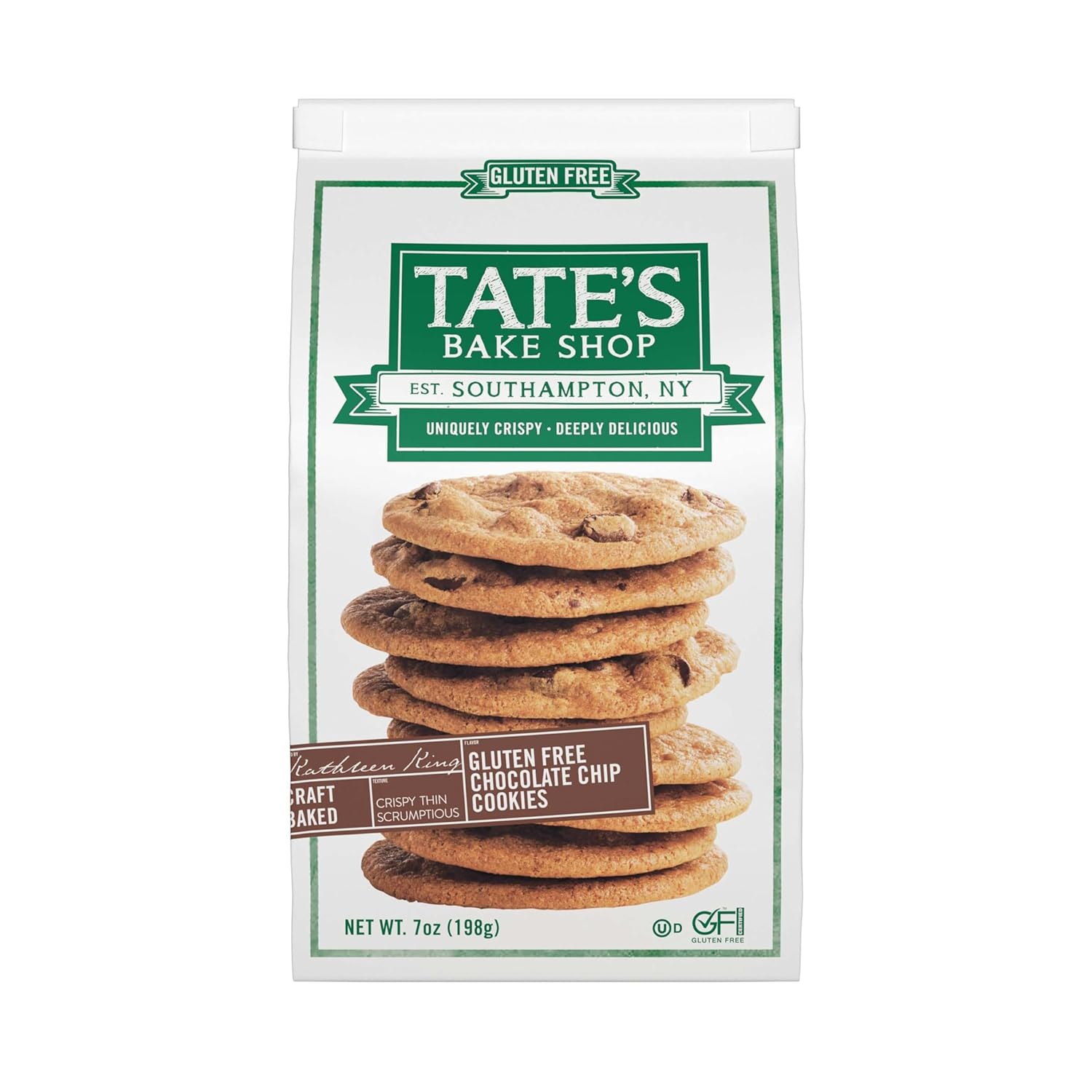 Tate'S Bake Shop Gluten Free Chocolate Chip Cookies, Gluten Free Cookies, 7 Oz