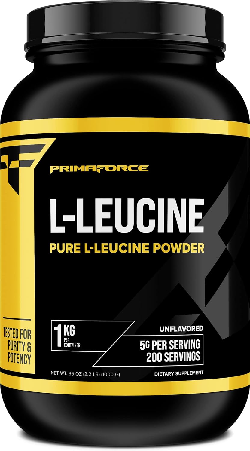 Primaforce L-Leucine Pure Powder 1 KG (2.2lbs) - Non-GMO, Gluten Free,