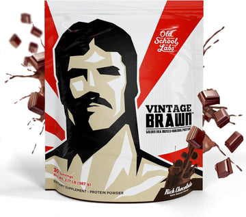 Vintage Brawn ? Muscle-Building Protein Powder Isolate for Men & Women ? Post-Workout & Anytime Recovery Drink ? Premium Protein Isolate Sources: Egg, Milk, Beef ? Rich Chocolate Flavor - 2.1 Lbs