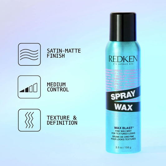 Redken Spray Wax Invisible Texture Mist | High Impact Finishing Spray-Wax | Adds Volumizing Body, Dimension & Tames Flyaways | Medium Control |For All Hair Types