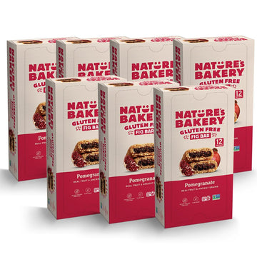 Nature’S Bakery Gluten Free Fig Bars, Pomegranate, Real Fruit, Vegan, Non-Gmo, Snack Bar, 7 Boxes With 12 Twin Packs (84 Twin Packs)