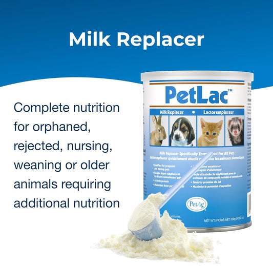 Pet-Ag Petlac Pet Powder - 10.5 Oz - Milk Replacement Powder For All Pets - Easy To Digest