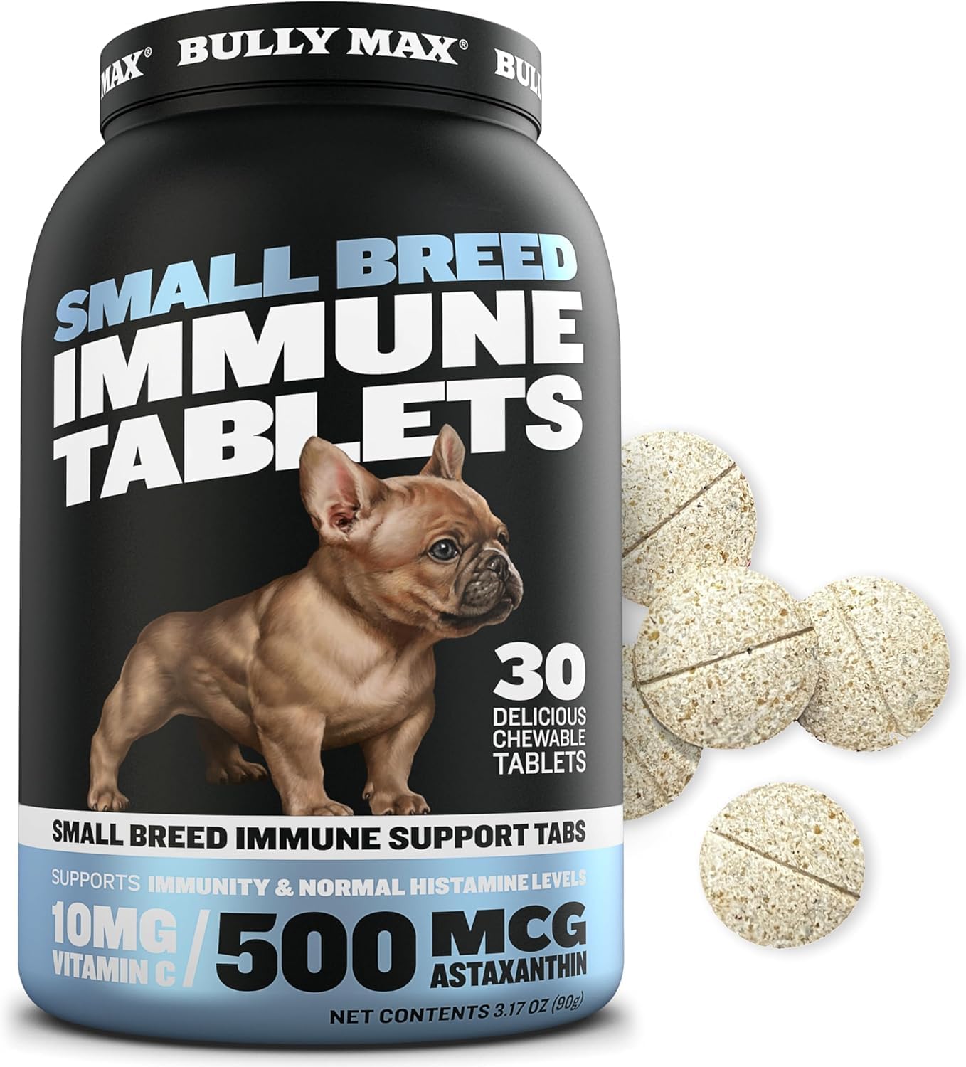 Bully Max 26/14 Small Breed Dry Dog Food & Immune Supplement Tablets Bundle - Skin, Coat, Sensitive Stomach & Immunity Support For Puppies, Adults & Seniors - 5Lbs Kibble Bites + 30 Chewable Tabs : Pet Supplies