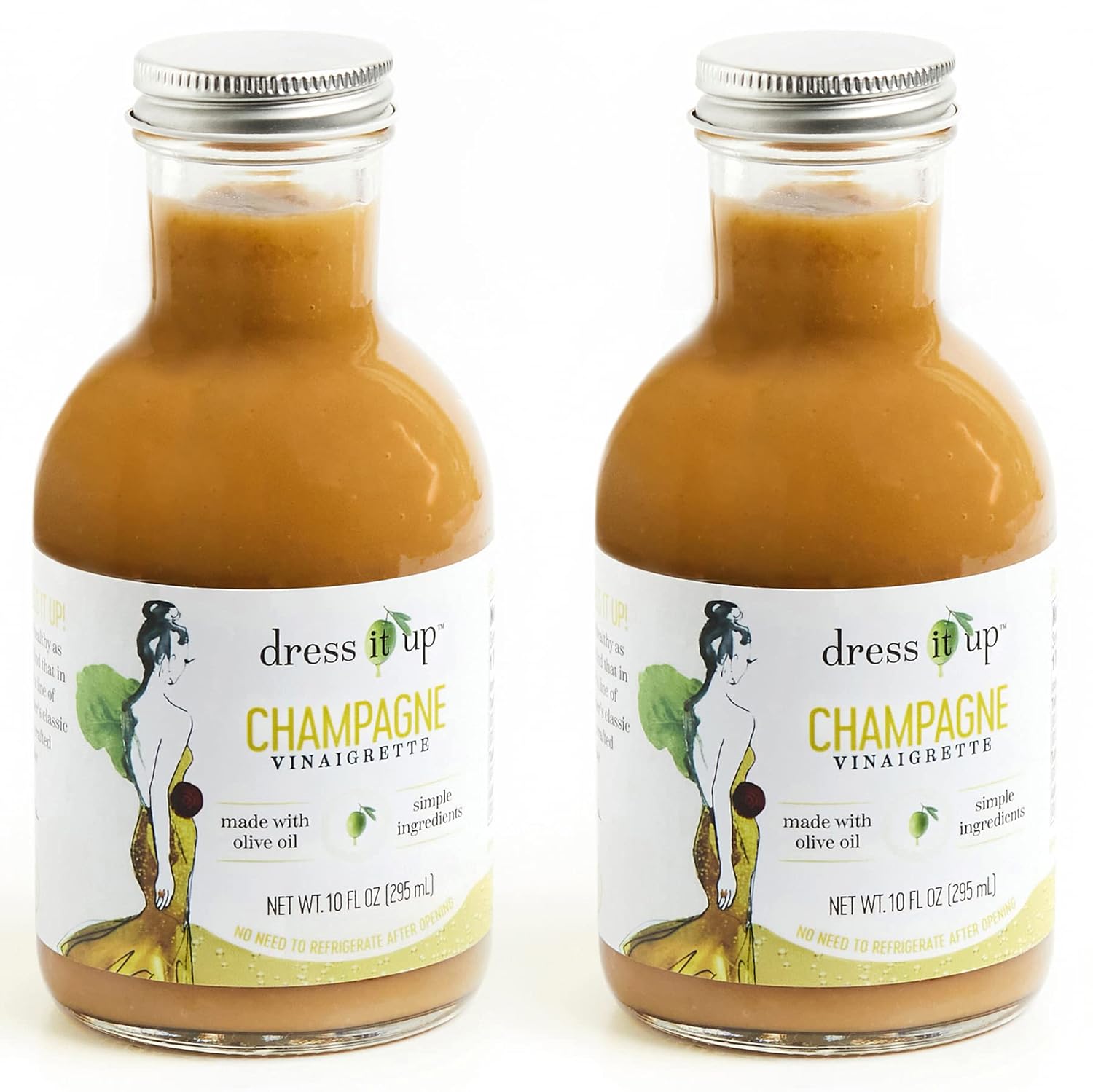 Dress It Up Salad Dressing, Champagne Vinaigrette, 2-10 oz Bottles - Clean, Healthy, Delicious, Gluten-Free, Paleo, Keto, Vegan, Versatile, Marinade