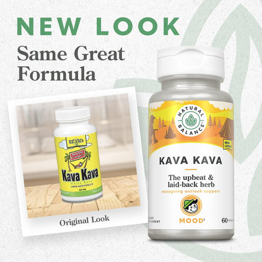 Natural Balance Kava Kava Root | Natural Supplement Helps Support Relaxation & Stress Reduction | 60 Veggie Capsules