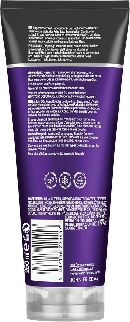 John Frieda Frizz Ease Dream Curls Curl-Defining Conditioner 250Ml, Anti-Frizz Conditioner Curly And Wavy Hair