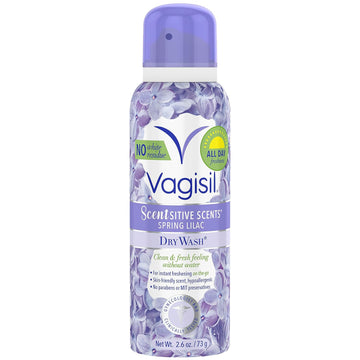 Vagisil Scentsitive Scents Feminine Dry Wash Deodorant Spray For Women, Gynecologist Tested, Paraben Free, Spring Lilac, 2.6 Ounce (Pack Of 1)