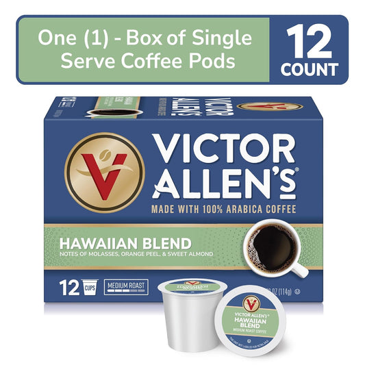 Victor Allen'S Coffee Hawaiian Blend, Medium Roast, 12 Count, Single Serve Coffee Pods For Keurig K-Cup Brewers (Formerly Kona Blend)