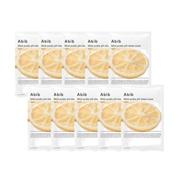 Abib Mild Acidic Ph Sheet Mask Yuja Fit 10 Sheets I Vitamin C Facial Mask For Dark And Tired Skin