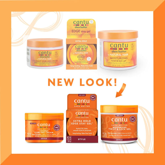 Cantu Hair Treatment Kit With Coconut Curling Cream, Edge Stay Gel, And Twist & Lock Gel With Shea Butter For Natural Hair (Packaging May Vary)