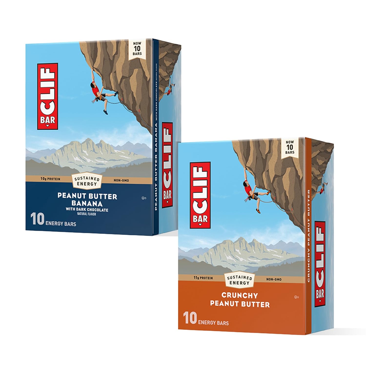 Clif Bar - Peanut Butter Variety Pack - Made With Organic Oats - 10-11G Protein - Non-Gmo - Plant Based - Energy Bars - 2.4 Oz. (20 Count)