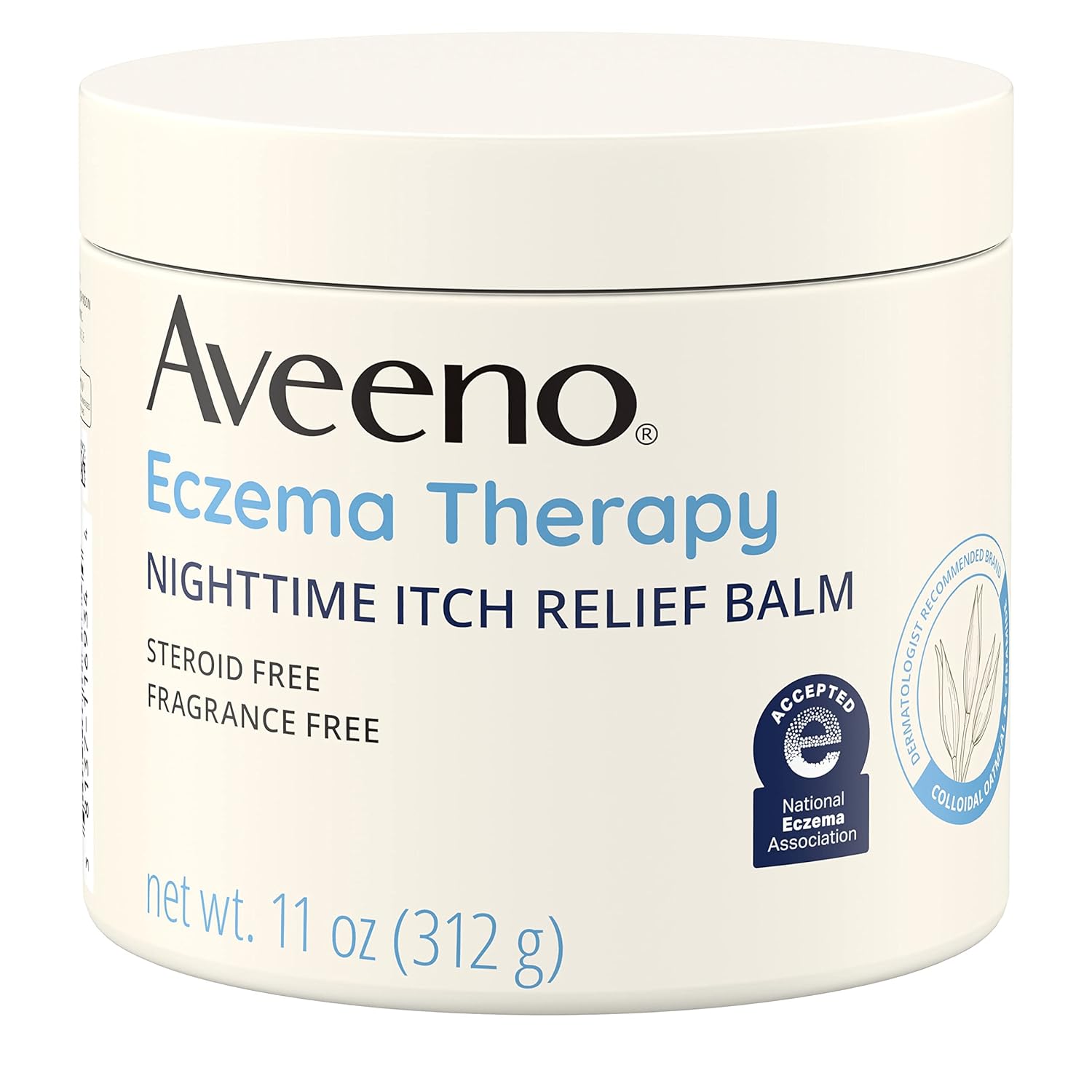 Aveeno Eczema Therapy Itch Relief Balm With Colloidal Oatmeal & Ceramide For Dry Itchy Skin, Non-Greasy, Steroid-, Fragrance- & Paraben-Free Moisturizing Skin Protectant Cream, 11 Oz