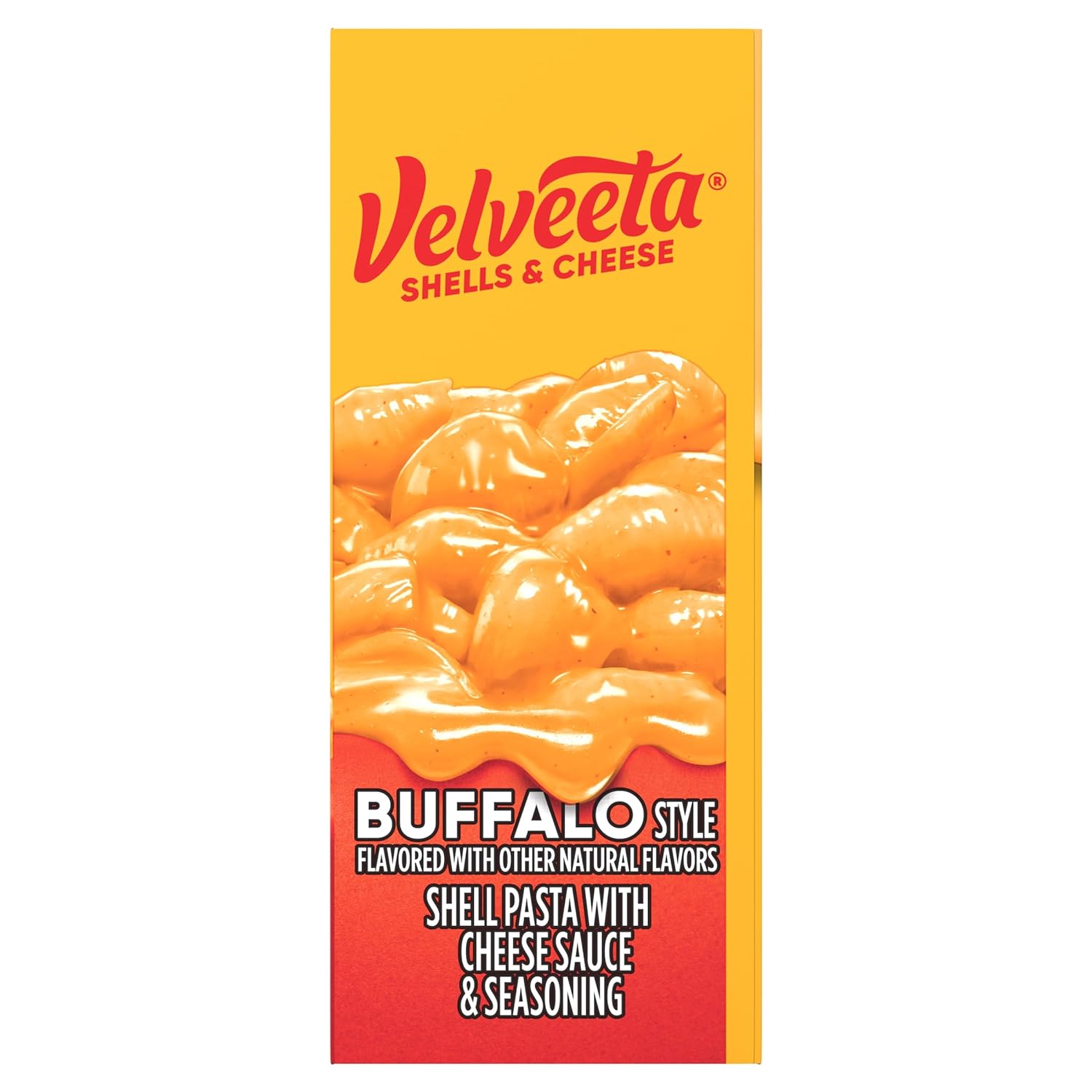 Velveeta Buffalo Style Shells & Cheese with Shell Pasta, Cheese Sauce and Seasoning, 11 oz Box : Everything Else