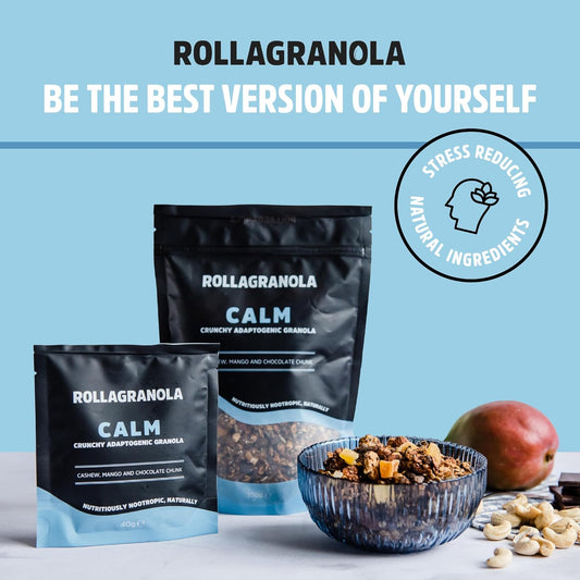 Rollagranola - Complete Vegan - Hazelnut Butter & Cranberry Granola 10 X 40G Serving. Gluten Free & Suitable For A Vegan Diet. Crunchy Adaptogenic Granola. Nutritiously Nootropic Naturally
