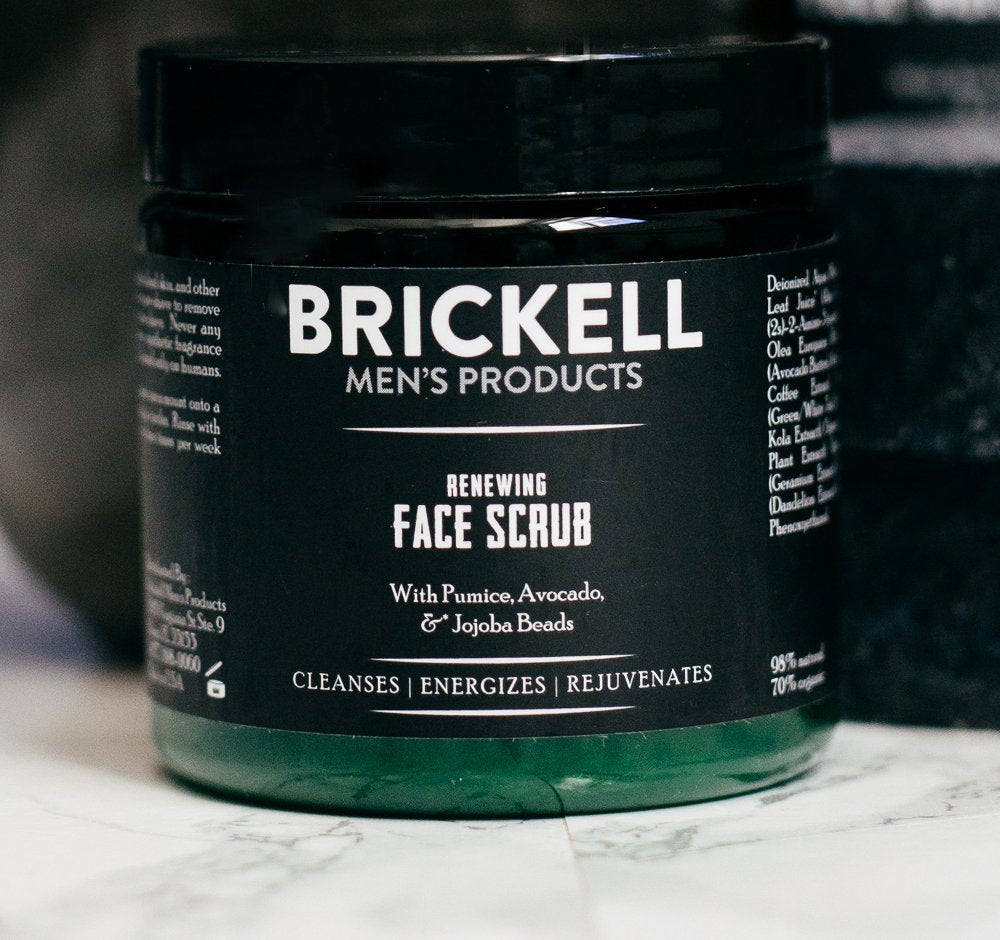 Brickell Men'S Renewing Face Scrub For Men, Natural And Organic Deep Exfoliating Facial Scrub Formulated With Jojoba Beads, Coffee Extract And Pumice, 2 Ounce, Scented : Beauty & Personal Care