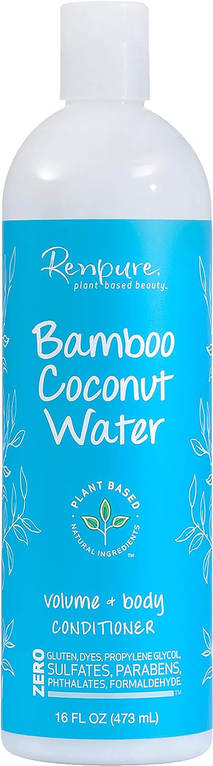 Renpure Plant-Based Beauty Bamboo Coconut Water Volume + Body Conditioner, 16 Fluid Ounces