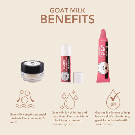 Dionis Goat Milk Sugar Polish & Goat Butter Mask Lip Duo – Exfoliate & Hydrate Dry Lips – Clean Beauty, Paraben-Free, Cruelty-Free, Made In Usa – 2 Piece Moisturizing Care Kit